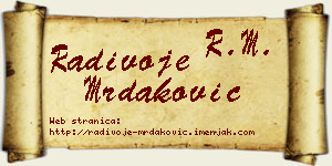 Radivoje Mrdaković vizit kartica